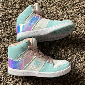 DC Green and Pink Sneakers with Iridescent Panels